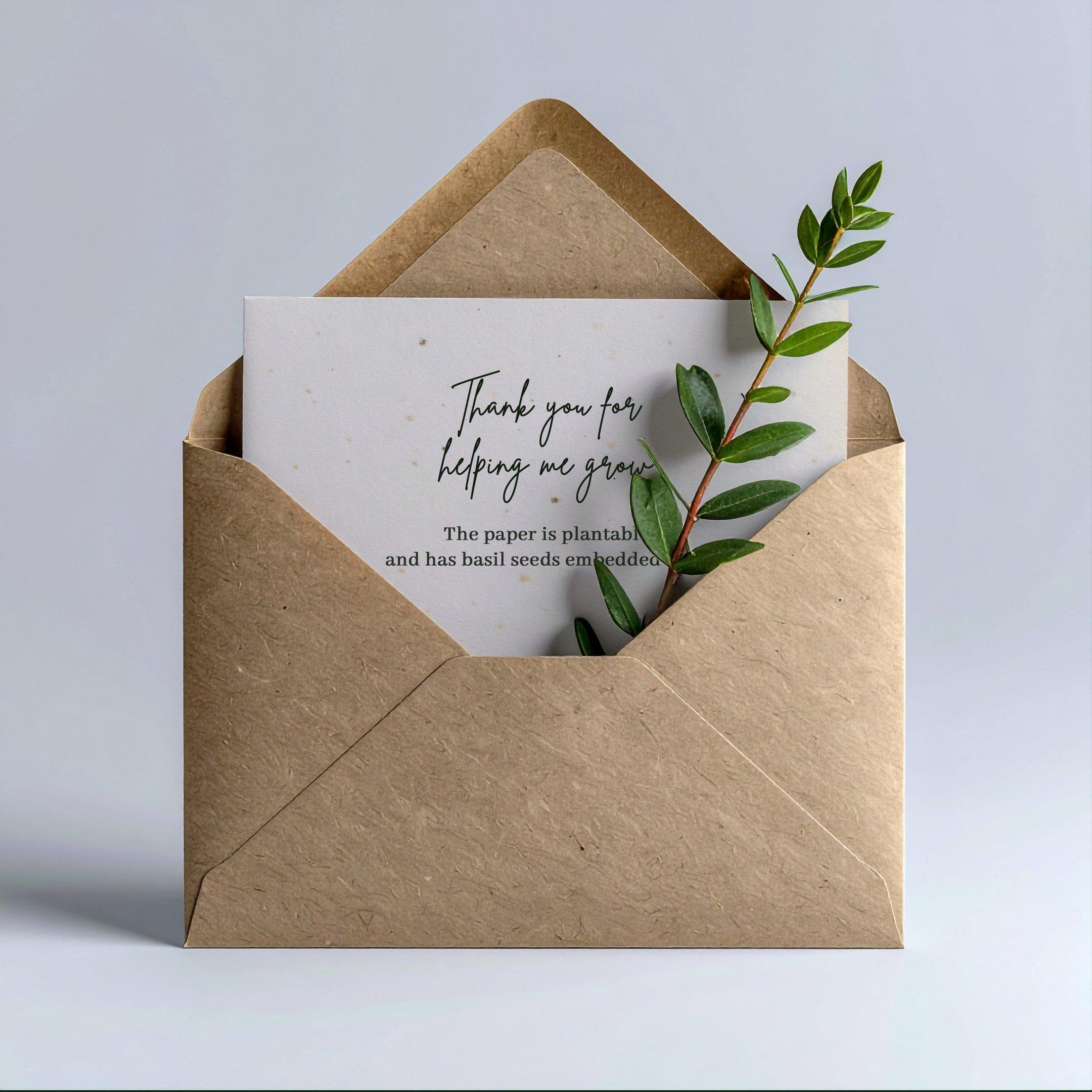 Seed paper invitation cards