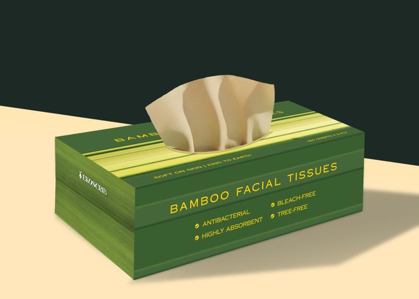 Bamboo facial tissue box.